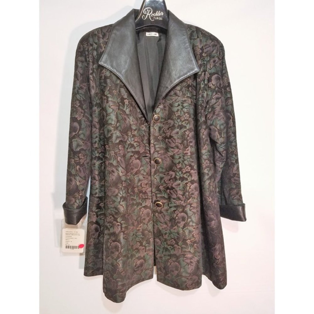 GENUINE SUEDE/LEATHER JACKET W/GLAMOROUS PRINT